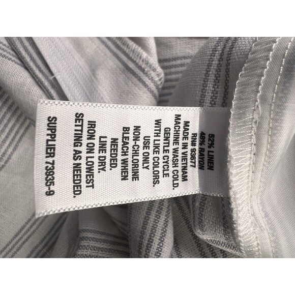 Worthington Women's Cropped Wide Leg Striped Pants Pleated Size 16P Linen Blend - Picture 8 of 13